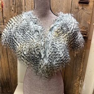 Faux Fur Feathered Capelet